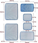 6pcs Packing Cubes with Shoe Bag Travel Organizer Set - Seablue