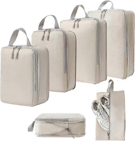 6pcs Packing Cubes Set Compression Bags & Organizers for Travel Suitcases