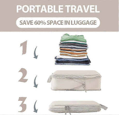 6pcs Packing Cubes Set Compression Bags & Organizers for Travel Suitcases