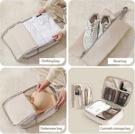 6pcs Packing Cubes Set Compression Bags & Organizers for Travel Suitcases