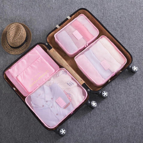 6pcs Packing Cubes Travel Storage Zip Organizers for Clothes, Socks, Underwear