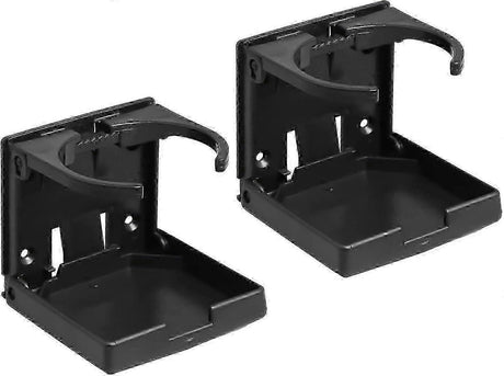 2pcs Adjustable Foldable Car Cup Holders - Portable Drink Holder Set Black