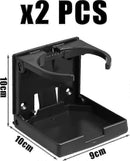 2pcs Adjustable Foldable Car Cup Holders - Portable Drink Holder Set Black