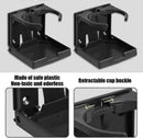 2pcs Adjustable Foldable Car Cup Holders - Portable Drink Holder Set Black