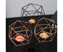 Nordic Style 3D Geometric Wrought Rack Candle Holder Candlestick Home Decoration-Black