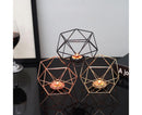 Nordic Style 3D Geometric Wrought Rack Candle Holder Candlestick Home Decoration-Black