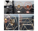 Nordic Style 3D Geometric Wrought Rack Candle Holder Candlestick Home Decoration-Black