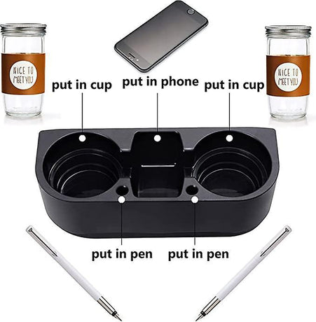 Universal Dual Car Cup Holder - Multifunctional Seat Drink Organizer Accessory
