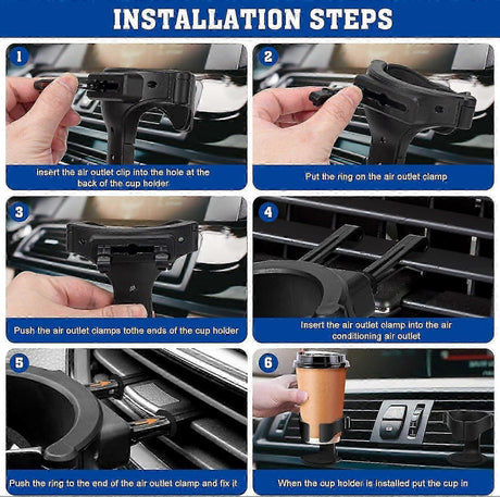 Adjustable Car Vent Cup Holders - 2pcs Can/Bottle Holders for Car Interior