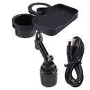 2-in-1 Multifunctional Car Cup Holder - Dual Drink Organizer Black Durable Plastic