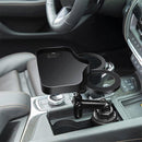 2-in-1 Multifunctional Car Cup Holder - Dual Drink Organizer Black Durable Plastic