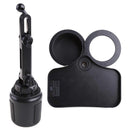 2-in-1 Multifunctional Car Cup Holder - Dual Drink Organizer Black Durable Plastic