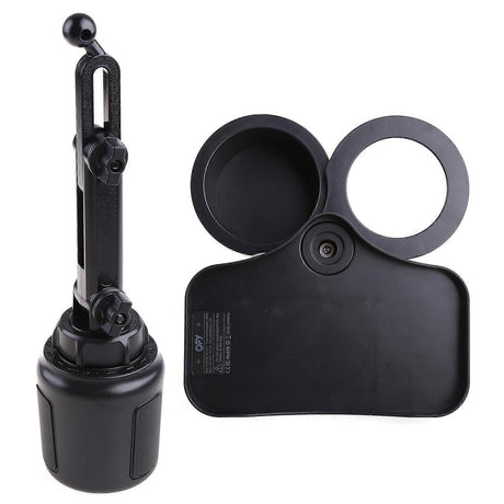 2-in-1 Multifunctional Car Cup Holder - Dual Drink Organizer Black Durable Plastic