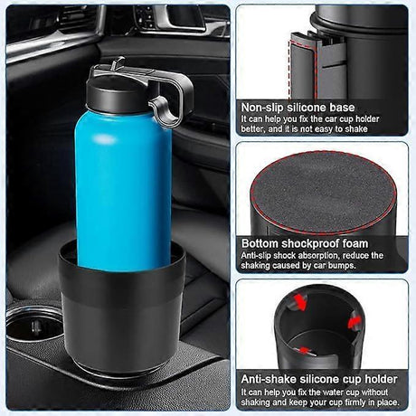 Adjustable Universal Car Cup Holder - Can Holder for Bottle/Drink, Truck Compatible Black