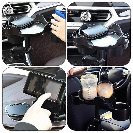Automotive Cup Holder Expander Tray - Interior Car Accessories for Drinks & Snacks