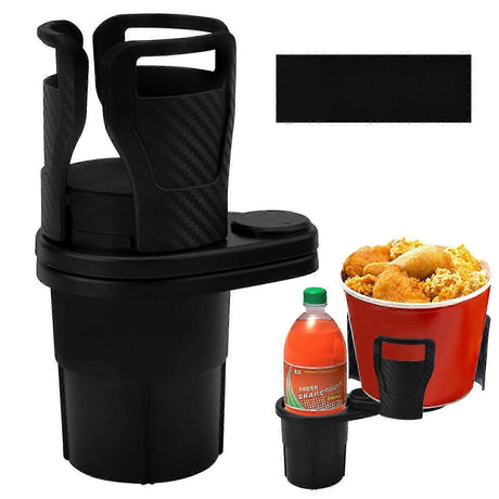 2-in-1 Double Car Cup Holder - 360 Swivel Multifunctional Holder for Coffee & Bottles