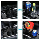 2-in-1 Double Car Cup Holder - 360 Swivel Multifunctional Holder for Coffee & Bottles