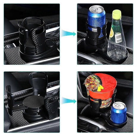 2-in-1 Double Car Cup Holder - 360 Swivel Multifunctional Holder for Coffee & Bottles