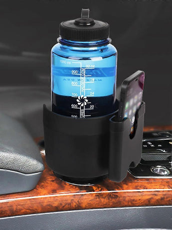 Car Cup Holder with Phone Holder - Organizer Expander in Grey Color