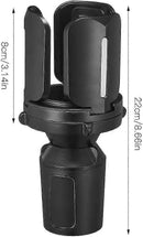 Adjustable Car Cup Holder Expander - Adapter Fits 2.95in Bottles or Cups