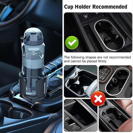 Adjustable Car Cup Holder Expander - Adapter Fits 2.95in Bottles or Cups