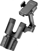 Car Cup Holder with Phone Mount - Adjustable Rotatable Expander for Cell Phone & Drink