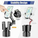 Car Cup Holder with Phone Mount - Adjustable Rotatable Expander for Cell Phone & Drink