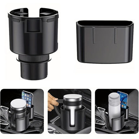 Car Cup Holder Adapter - Bottle and Beverage Organizer Auto Accessory