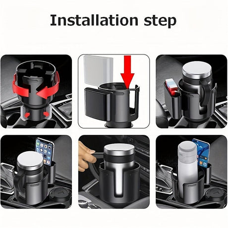Car Cup Holder Adapter - Bottle and Beverage Organizer Auto Accessory