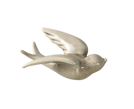 Attractive Hanging Pendant Widely Use Ceramic 3D Bird Shape Wall Crafts Ornaments for Home-Grey S