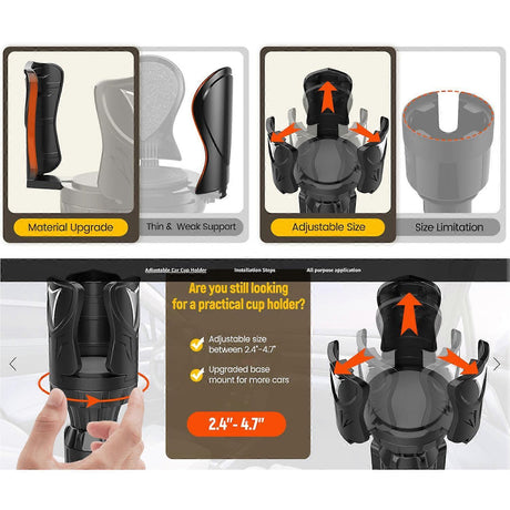 Expandable Car Cup Holder - Multifunctional Adjustable Drink Organizer