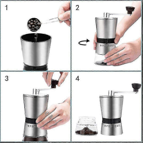 Manual Coffee Grinder - Stainless Steel Hand Mill for Coarse Coffee Grinding