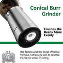 Electric Coffee Grinder - USB Rechargeable Portable Bean Mill for Home Use