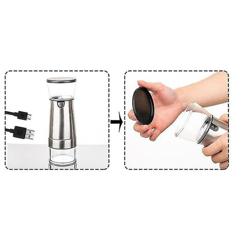 Electric Coffee Grinder - USB Rechargeable Portable Bean Mill for Home Use
