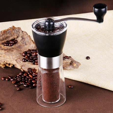 Manual Coffee Grinder - Ceramic Burr, Portable Stainless Steel Coffee Hand Grinder