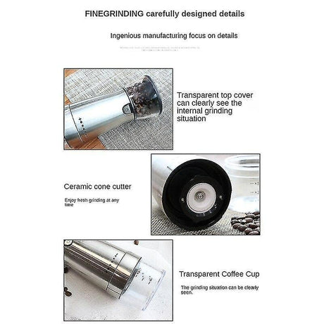 Electric Coffee Grinder - Adjustable Stainless Steel Blade Grinder for Coffee Beans