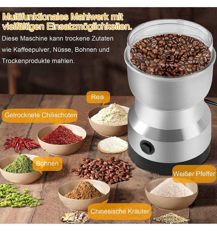 Electric Coffee Grinder - Stainless Steel Portable Spice Grinder for Coffee Beans