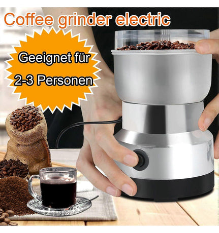 Electric Coffee Grinder - Stainless Steel Portable Spice Grinder for Coffee Beans