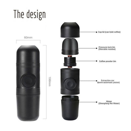 Portable Hand Coffee Grinder - Compact Manual Coffee Mill for Travel Use