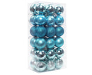 36Pcs 4cm Christmas Colorfast Unbreakable Ornament-Light Blue