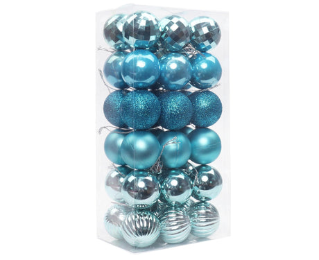 36Pcs 4cm Christmas Colorfast Unbreakable Ornament-Light Blue