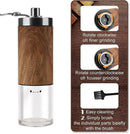 Manual Coffee Grinder - Ceramic Burr, Adjustable Grind Levels for Drip & Espresso