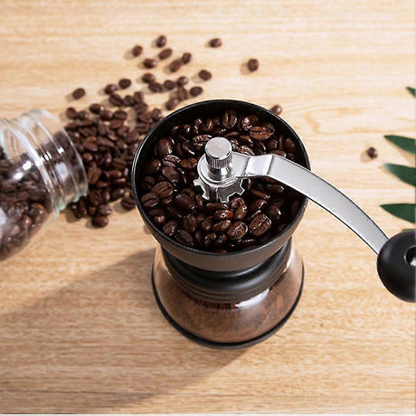Ceramic Bean Coffee Grinder - Kitchen Manual Grinder with Compact Design