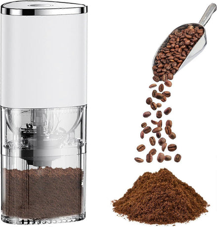Electric Burr Coffee Grinder - Mini Automatic Bean Mill with LED Atmosphere Light