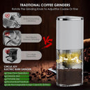 Electric Burr Coffee Grinder - Mini Automatic Bean Mill with LED Atmosphere Light