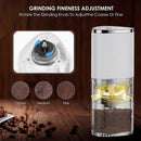 Electric Burr Coffee Grinder - Mini Automatic Bean Mill with LED Atmosphere Light