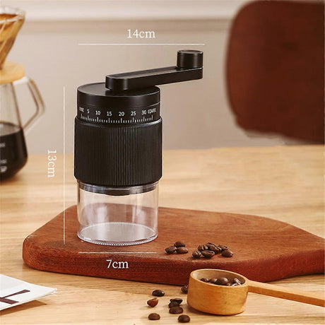 Hand-Crank Coffee Grinder - Small Manual Bean Grinder with Vintage Design