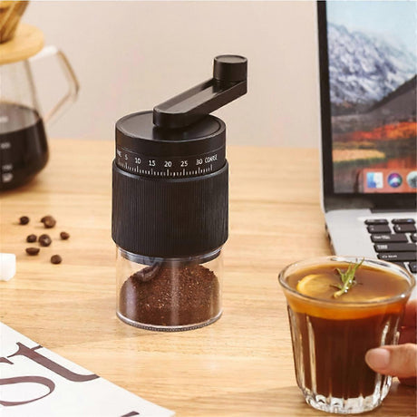 Hand-Crank Coffee Grinder - Small Manual Bean Grinder with Vintage Design