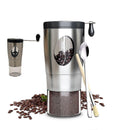 Manual Coffee Grinder - Foldable Hand Crank, Stainless Steel, Adjustable, Portable