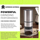 Electric Coffee Grinder - Rechargeable USB Bean Mill, Portable Automatic Grinder